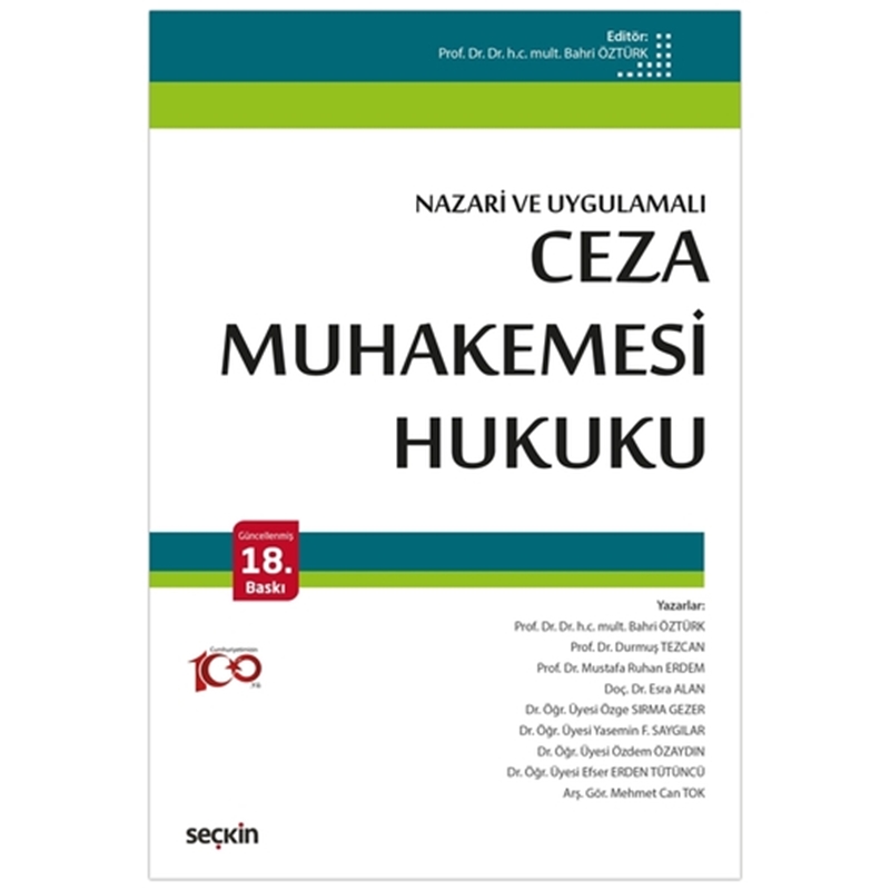 resm Ceza Muhakemesi Hukuku Nazari ve Uygulamalı - Bahri Öztürk, Durmuş Tezcan