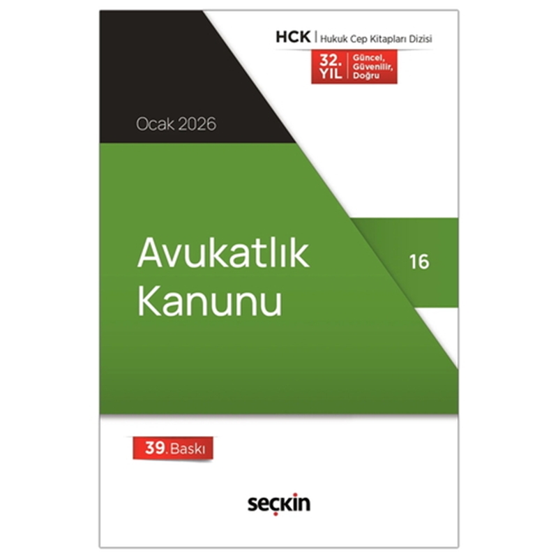 resm Avukatlık Kanunu - Seçkin Yayınevi Kanun Metinleri Ocak 2026