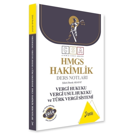 Resim ÇSA HMGS Hakimlik Ders Notları Vergi Hukuku, Türk Vergi Sistemi Yetki Yayınları 2026