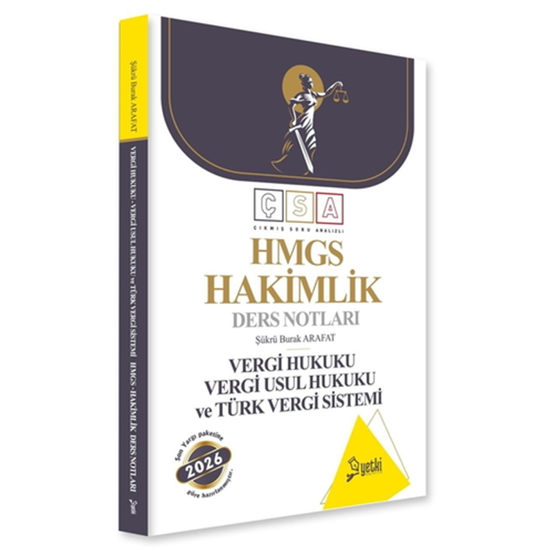 resm ÇSA HMGS Hakimlik Ders Notları Vergi Hukuku, Türk Vergi Sistemi Yetki Yayınları 2026