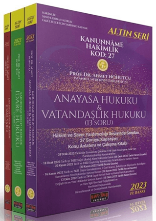 Resim 2023 Kanunname Hakimlik KOD: 27 Anayasa Hukuku-İdare Hukuku-İdari Yargı Set Altın Seri