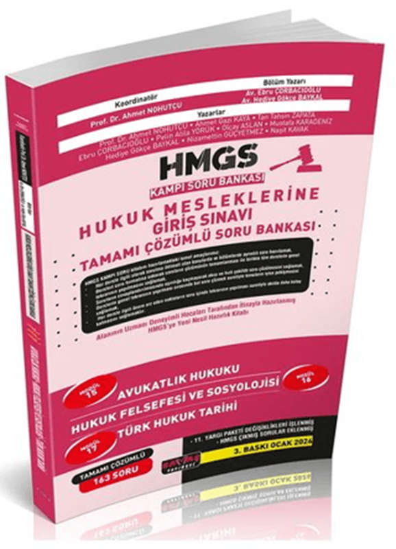 resm HMGS Kampı Avukatlık Hukuku, Hukuk Felsefesi ve Sosyolojisi, Türk Hukuk Tarihi Soru Bankası