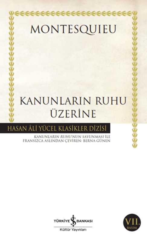 resm Kanunların Ruhu Üzerine - İş Bankası Yayınları