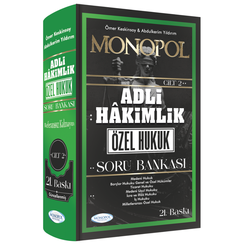 resm Adli Hakimlik Özel Hukuk Soru Bankası 21. Baskı Monopol Yayınları