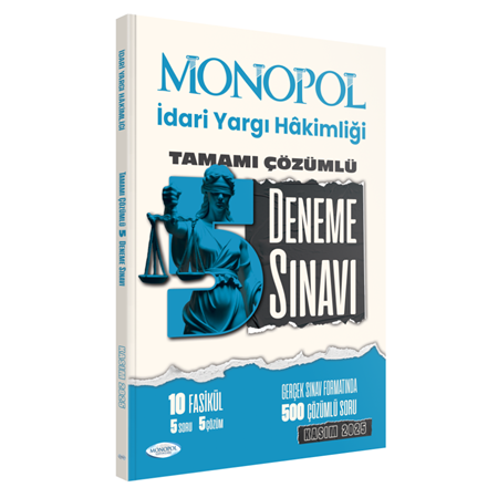 Resim 2025 İdari Yargı Hakimliği Tamamı Çözümlü 5 Deneme Sınavı Monopol Yayınları