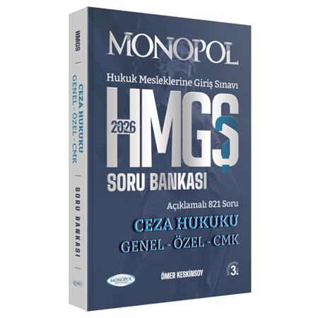 Resim HMGS Ceza Hukuku Genel – Özel – CMK Soru Bankası 3. Baskı Monopol Yayınları