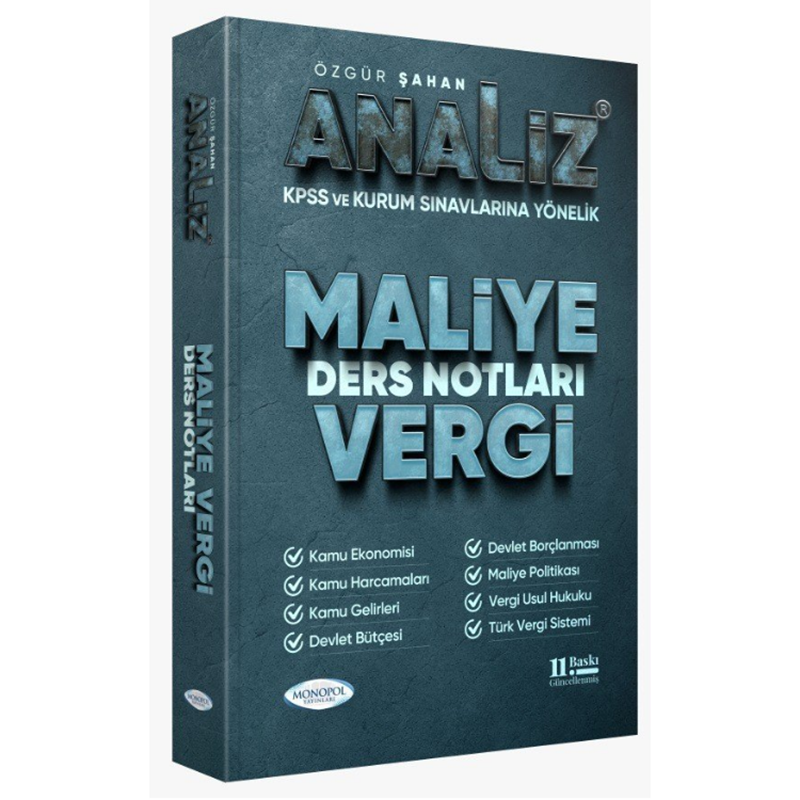 resm KPSS A Grubu Analiz Maliye Vergi Ders Notları 11. Baskı Monopol Yayınları