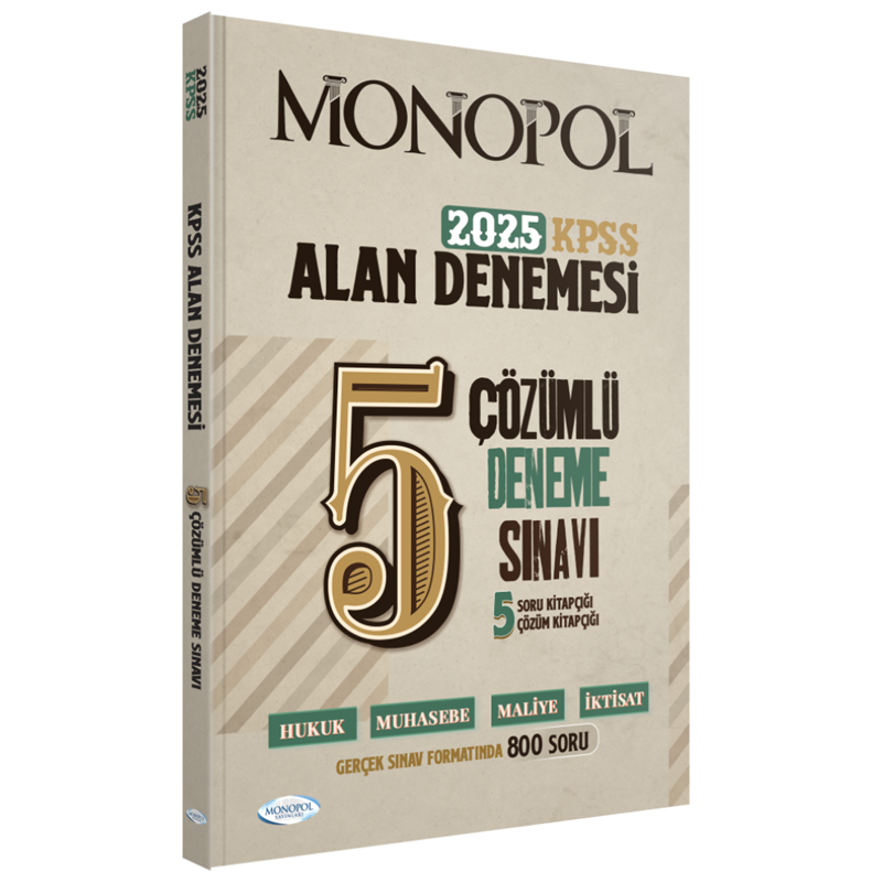 resm 2025 KPSS Alan Bilgisi Tamamı Çözümlü 5 Deneme Sınavı Monopol Yayınları