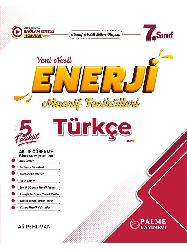 resm Palme 7. Sınıf Enerji Türkçe Yeni Nesil Maarif Fasikülleri (5 Fasikül)