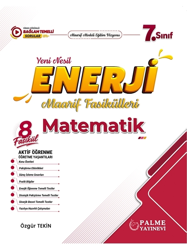resm Palme 7. Sınıf Enerji Matematik Yeni Nesil Maarif Fasikülleri (8 Fasikül)