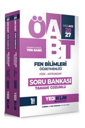 Resim Yediiklim Yayınları 2027 MEB AGS ÖABT Fen Bilimleri Öğretmenliği Tamamı Çözümlü Soru Bankası 2 Cilt