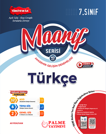 Resim Palme 7.Sınıf Maarif Türkçe Akademik Gelişim Denemeleri (40 Fasikül)