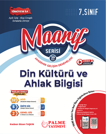 Resim Palme 7.Sınıf Maarif Din Kültürü Ve Ahlak Bilgisi  Akademik Gelişim Deneme (39 Fasikül)