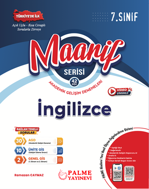 resm Palme 7.Sınıf Maarif İngilizce Akademik Gelişim Deneme (39 Fasikül)